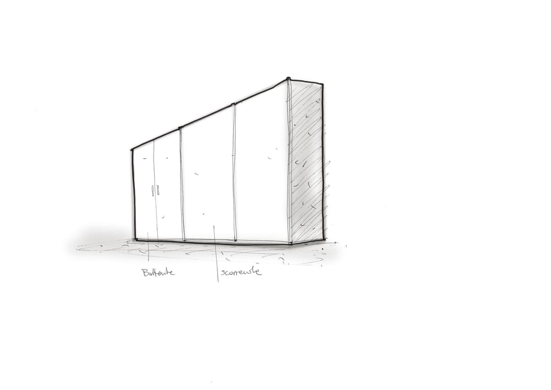 Image of a chair in an office with a desk on top of a table